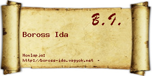 Boross Ida névjegykártya